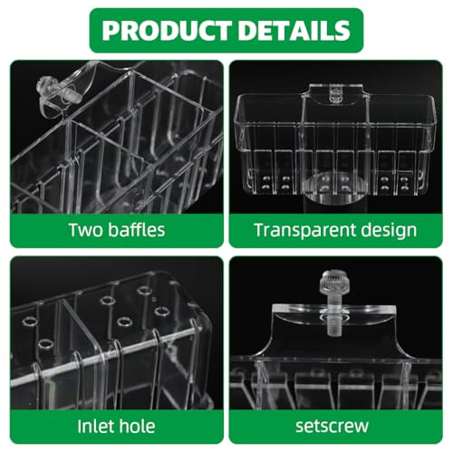 Qpets® Aquarium Plant Basket 3-Compartment Acrylic for Fish Tank Hanging Hydroponics with Draining Holes Accessories 2PCS Qpets® Aquarium Plant Basket 3-Compartment Acrylic for Fish Tank Hanging Hydroponics with Draining Holes Accessories 2PCS